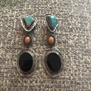 Aaron toddlers sterling silver and Turquoise Earrings